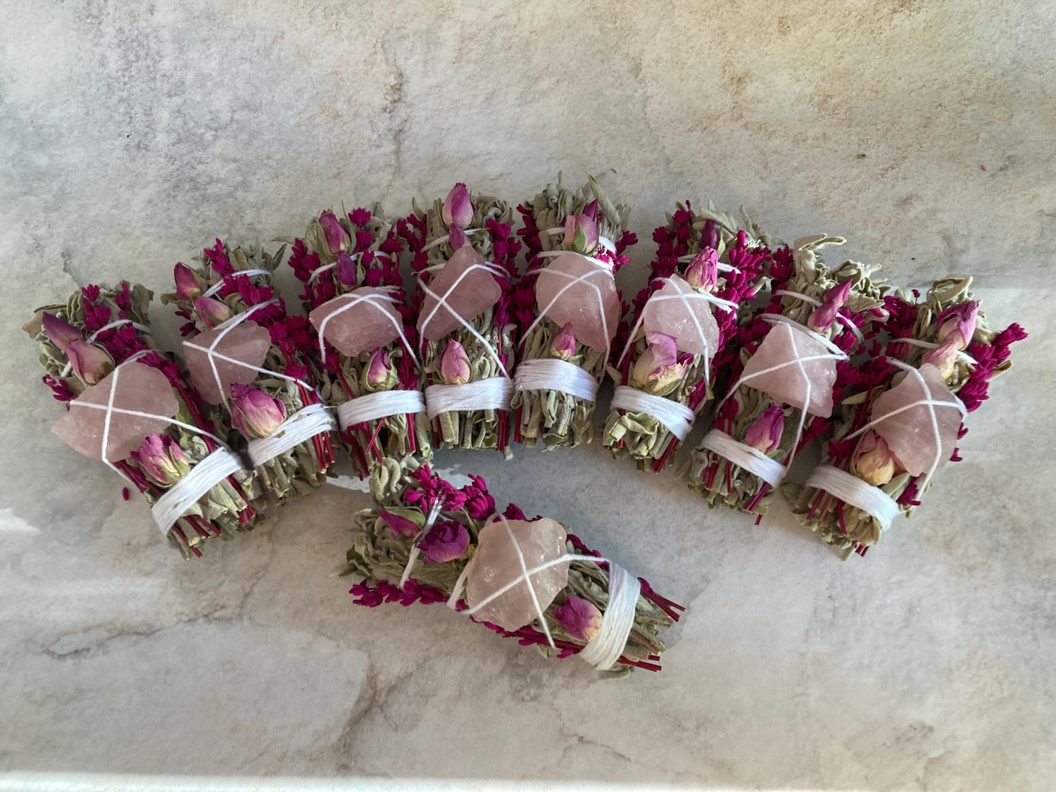 Pink Quartz Crystal & Lavender Sage - Party Favours